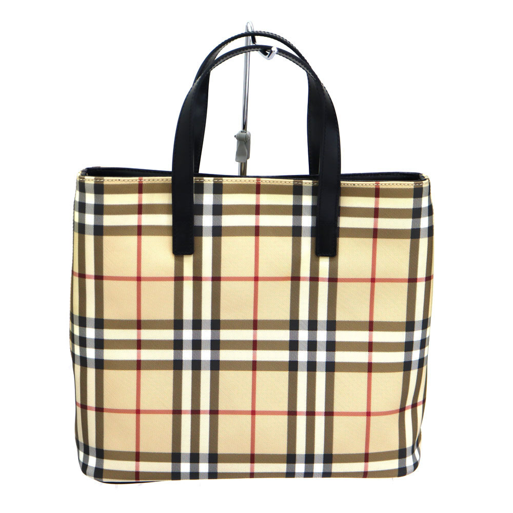 Burberry handbag beige black leather